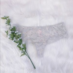 Victoria’s Secret Ice Blue/Pink Floral Thong